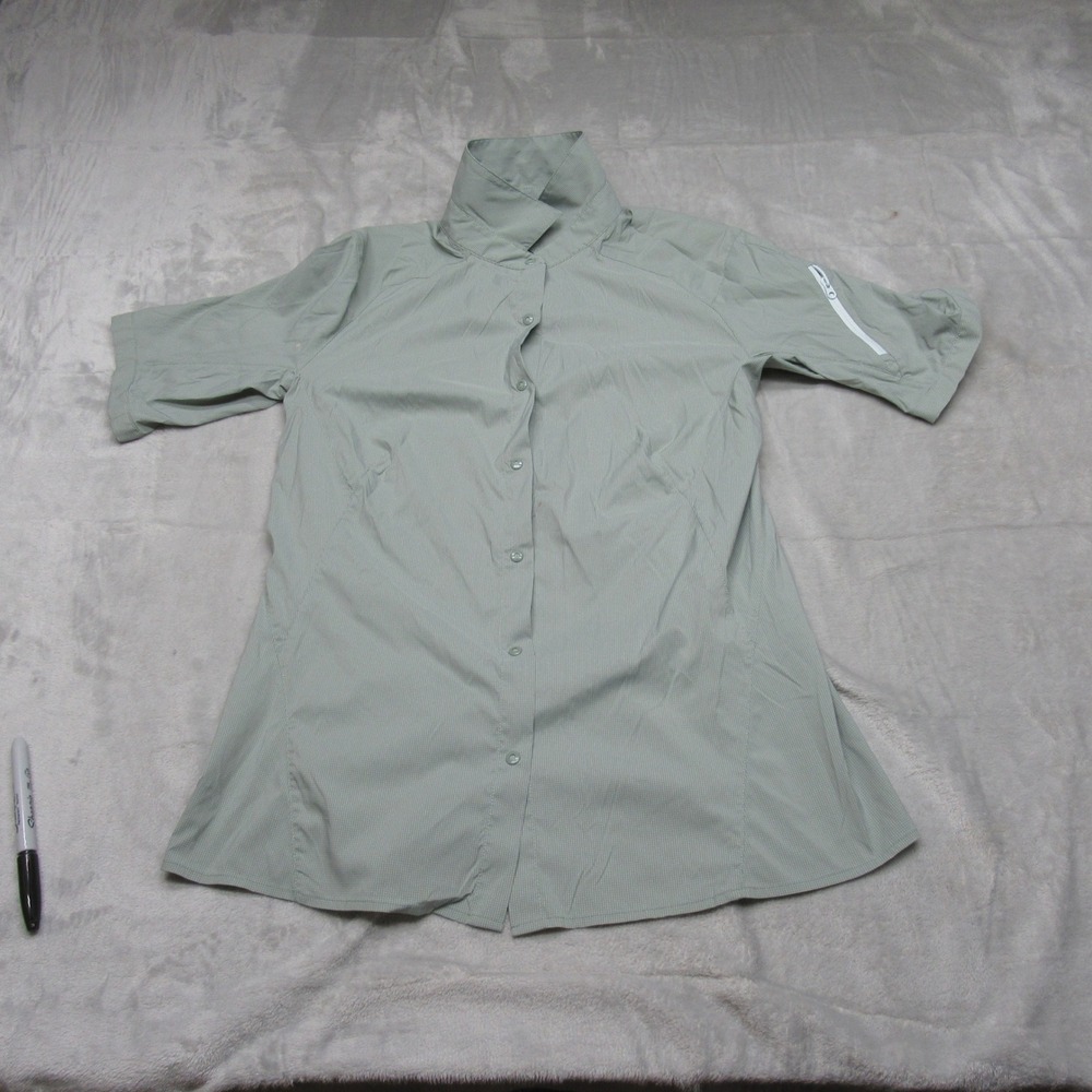 Arcteryx Fernie Shirt Women Medium Grn Short Sleeve Button Down Lightweight